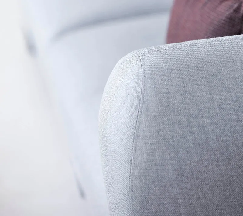 Space compact 2-module corner sofa with side table