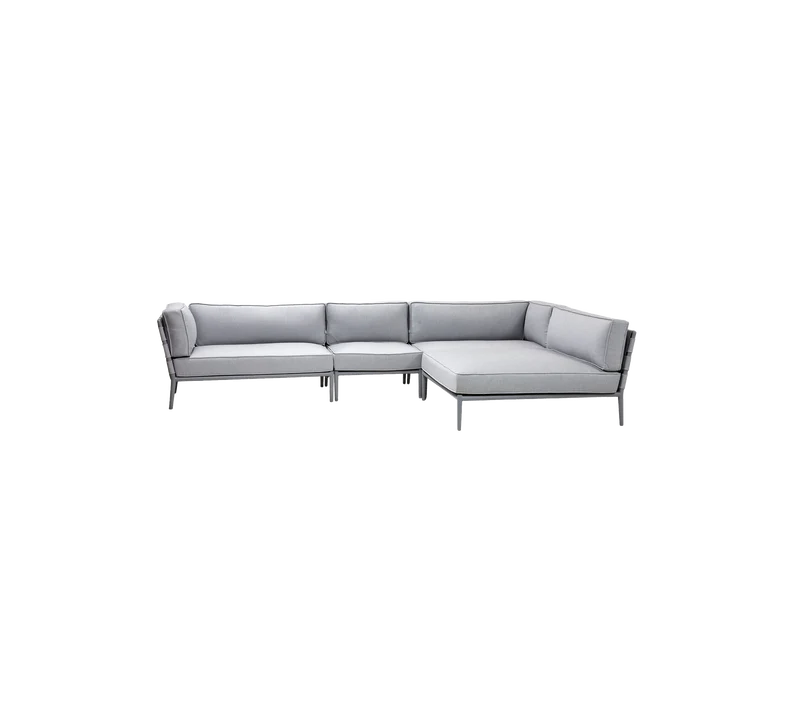 Conic modular corner sofa with daybed
