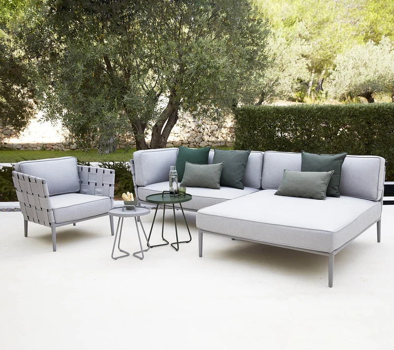 Conic modular corner sofa with daybed