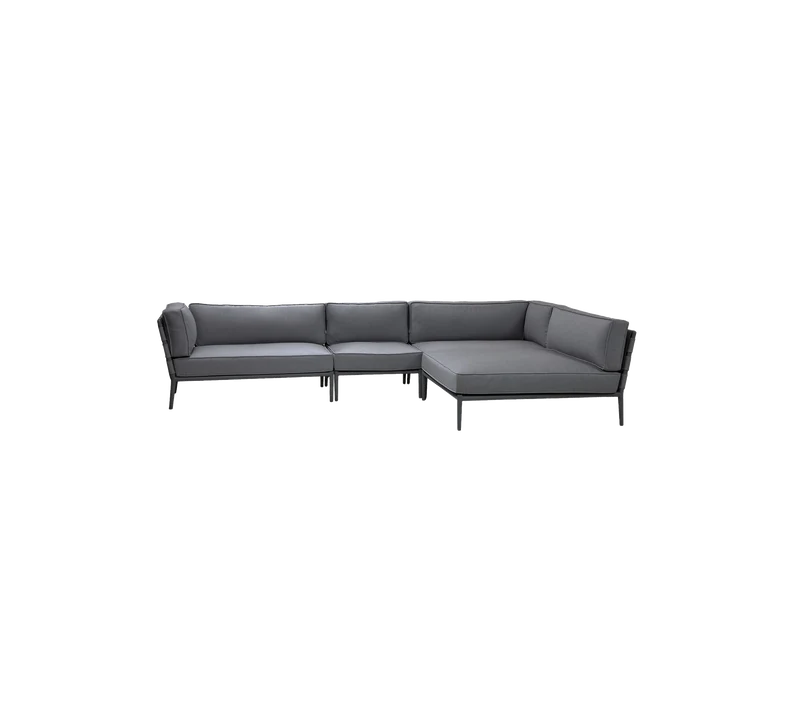 Conic modular corner sofa with daybed