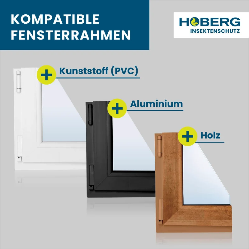 HOBERG Insekten- & Pollenschutzgitter mit Magnetbefestigung für Fenster - 2er-Set
