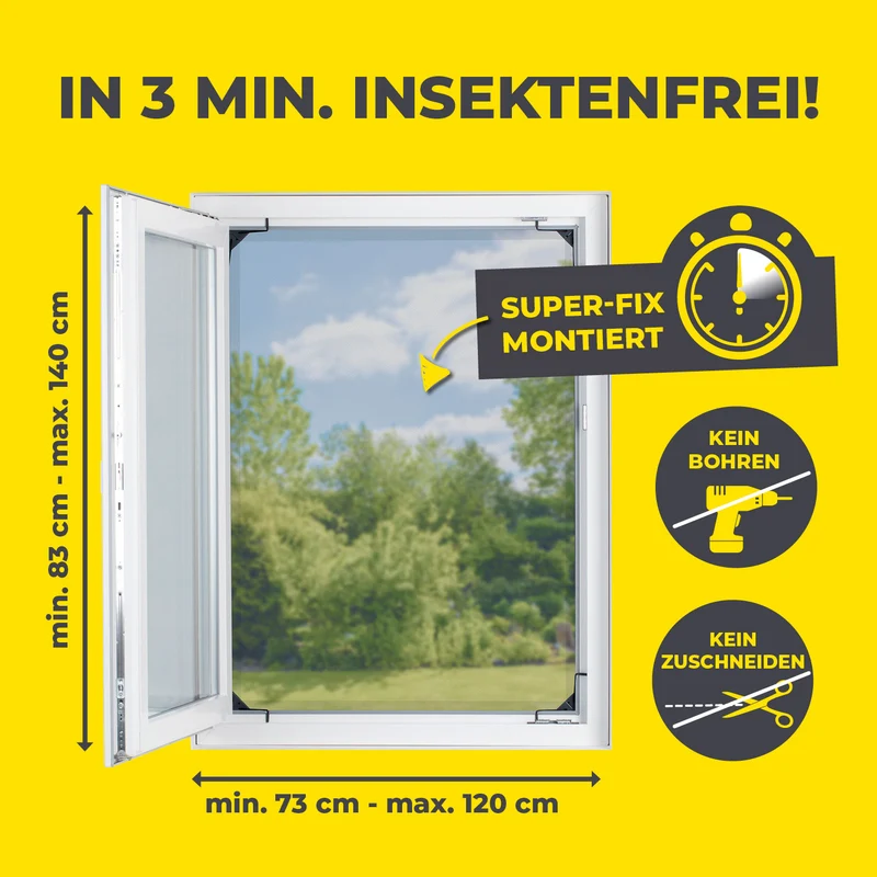 EASYmaxx Insect Protect Teleskop-Insektenschutzgitter mit Netz - anthrazit