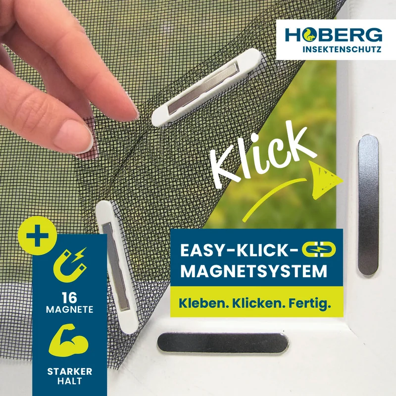 HOBERG Insektenschutzgitter mit Magnetbefestigung – Fenster – 4er-Set