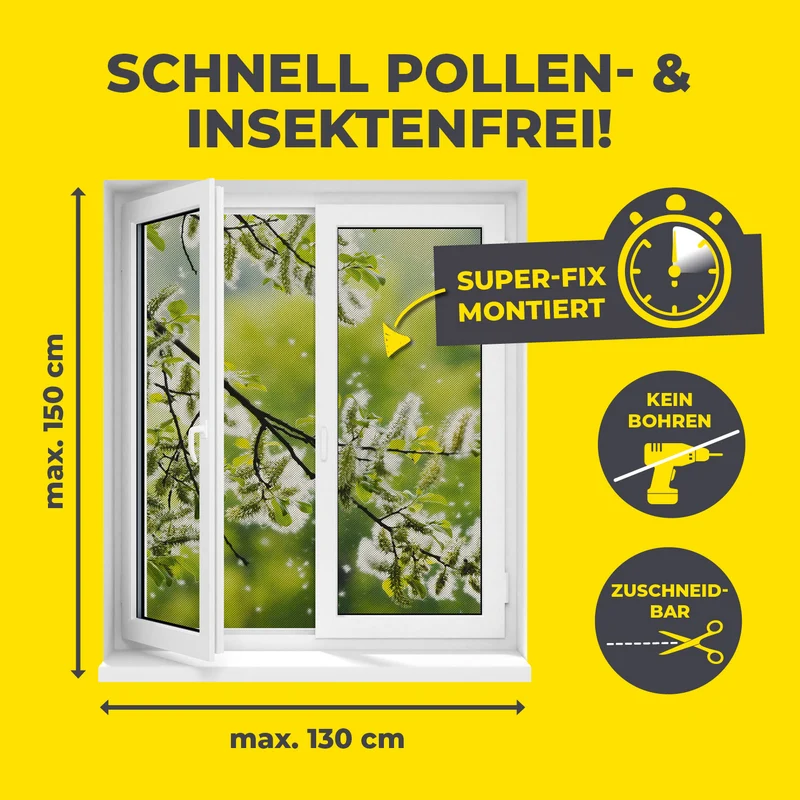 EASYmaxx Insect Protect Insekten- & Pollenschutzgitter - Magnet - 2er-Set