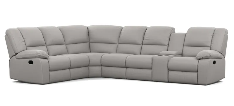 6 Seater Corner Modular with 5 Internal Recliners and 1 Console
