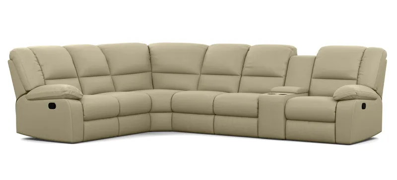 6 Seater Corner Modular with 5 Internal Recliners and 1 Console