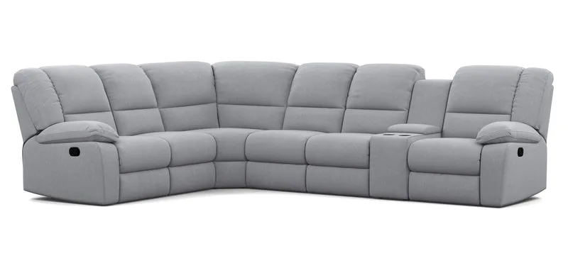 6 Seater Corner Modular with 5 Internal Recliners and 1 Console