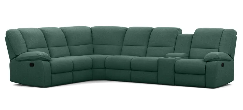 6 Seater Corner Modular with 5 Internal Recliners and 1 Console