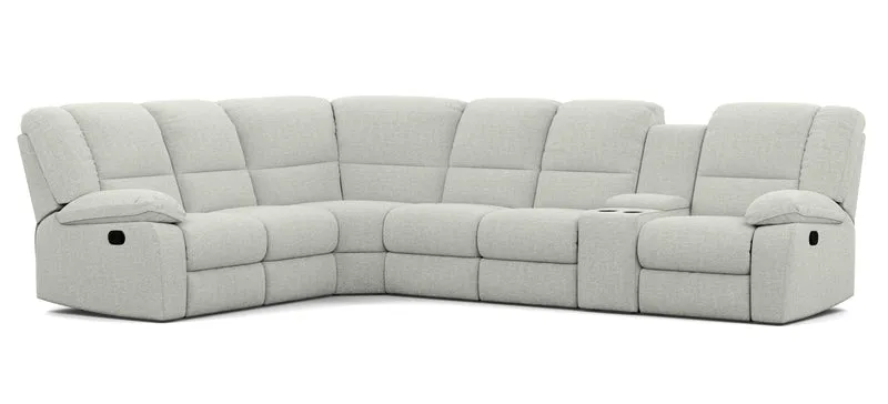 6 Seater Corner Modular with 5 Internal Recliners and 1 Console