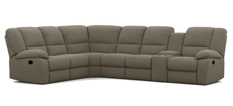 6 Seater Corner Modular with 5 Internal Recliners and 1 Console