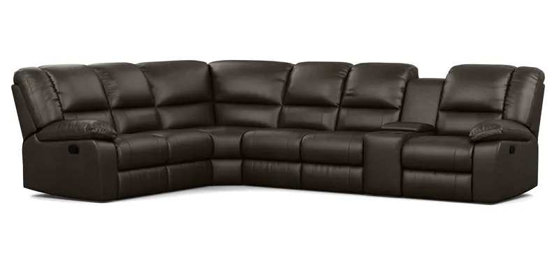 6 Seater Corner Modular with 5 Internal Recliners and 1 Console