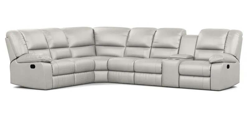 6 Seater Corner Modular with 5 Internal Recliners and 1 Console