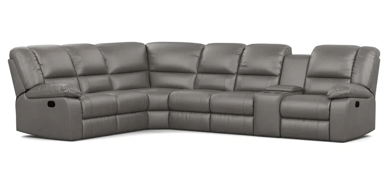 6 Seater Corner Modular with 5 Internal Recliners and 1 Console