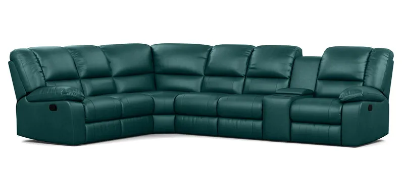 6 Seater Corner Modular with 5 Internal Recliners and 1 Console
