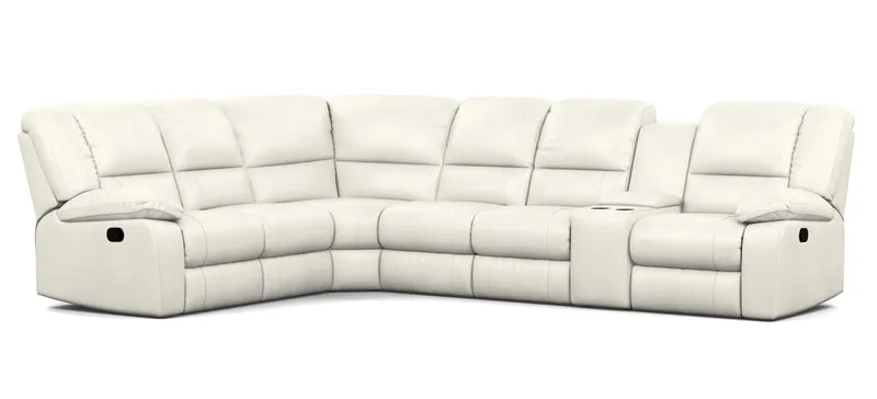 6 Seater Corner Modular with 5 Internal Recliners and 1 Console