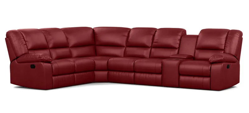 6 Seater Corner Modular with 5 Internal Recliners and 1 Console