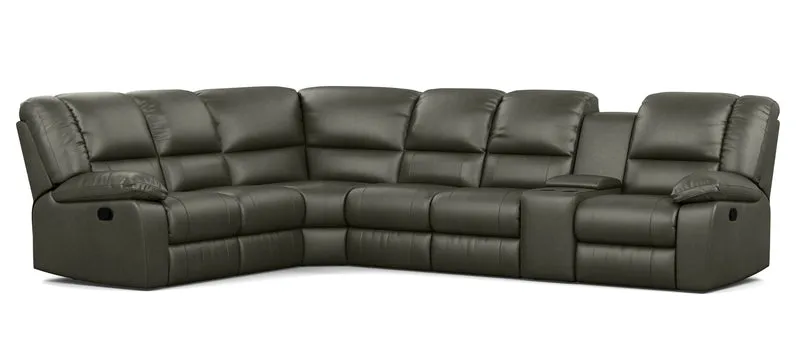 6 Seater Corner Modular with 5 Internal Recliners and 1 Console