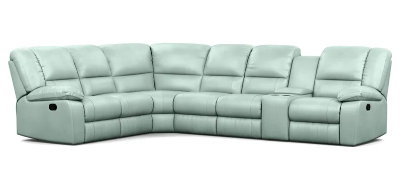 6 Seater Corner Modular with 5 Internal Recliners and 1 Console