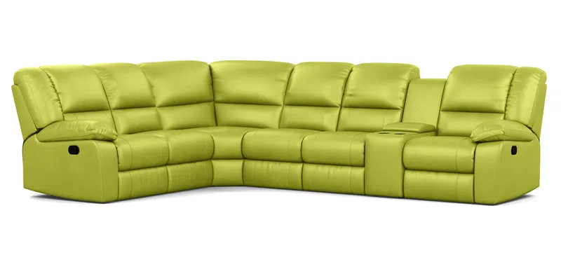 6 Seater Corner Modular with 5 Internal Recliners and 1 Console