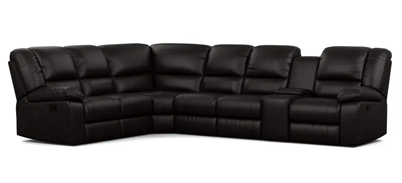 6 Seater Corner Modular with 5 Internal Recliners and 1 Console