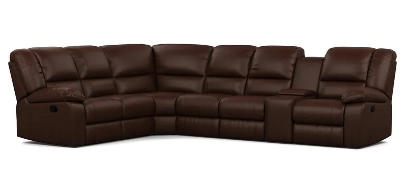 6 Seater Corner Modular with 5 Internal Recliners and 1 Console