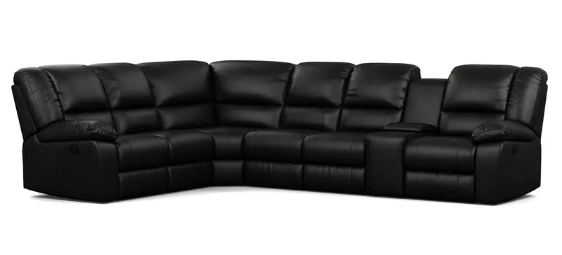 6 Seater Corner Modular with 5 Internal Recliners and 1 Console