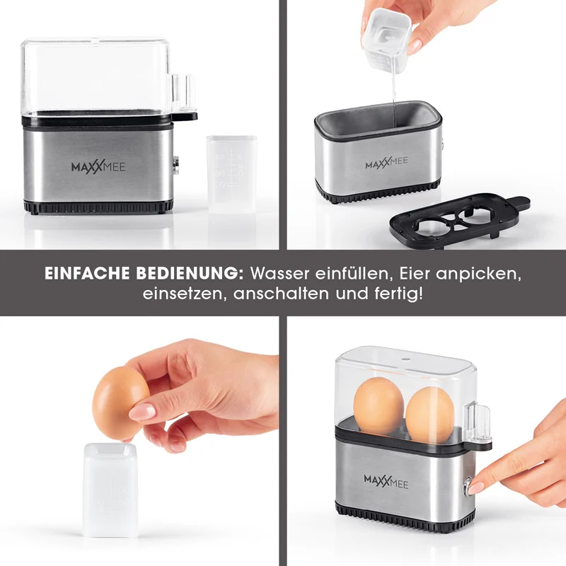 MAXXMEE Eierkocher Kompakt 2.0 - Bis zu 2 Frühstückseier