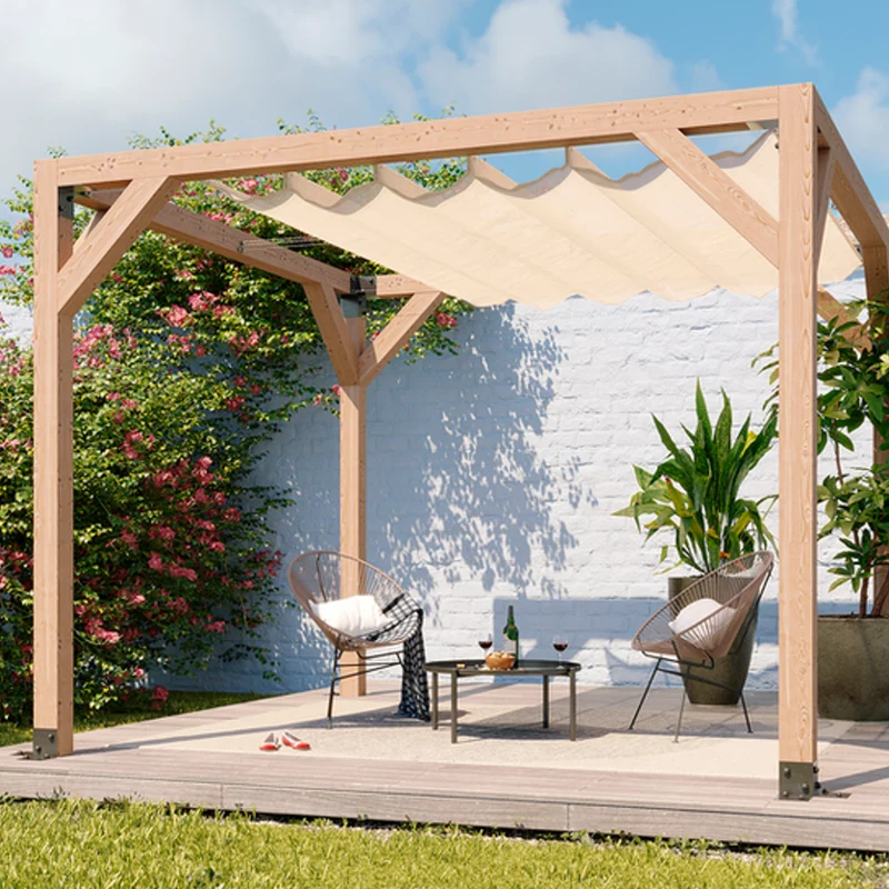Platinum Sun & Shade Coolfit harmonica schaduwdoek, B370xL370cm, Greige