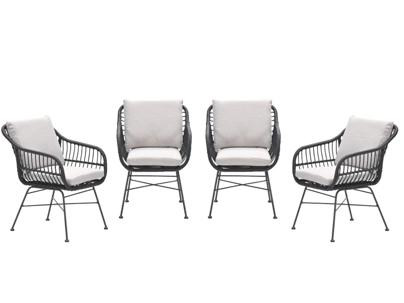 Garden Impressions Margriet tuinstoelen set van 4 zwart