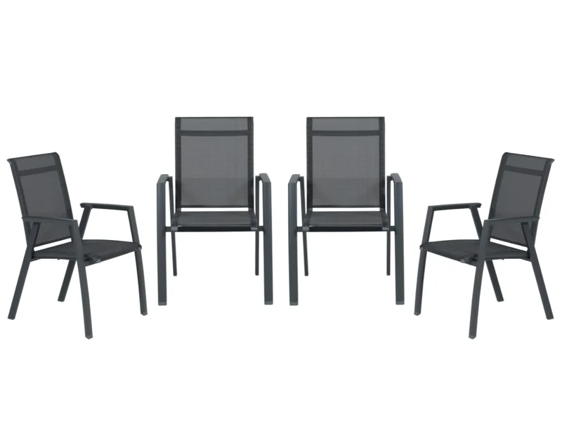 Garden Impressions Gala tuinstoelen set van 4 carbon black