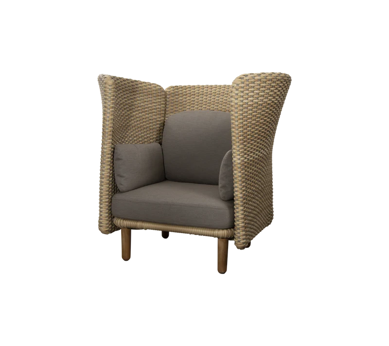 Arch lounge chair w/high arm/backrest