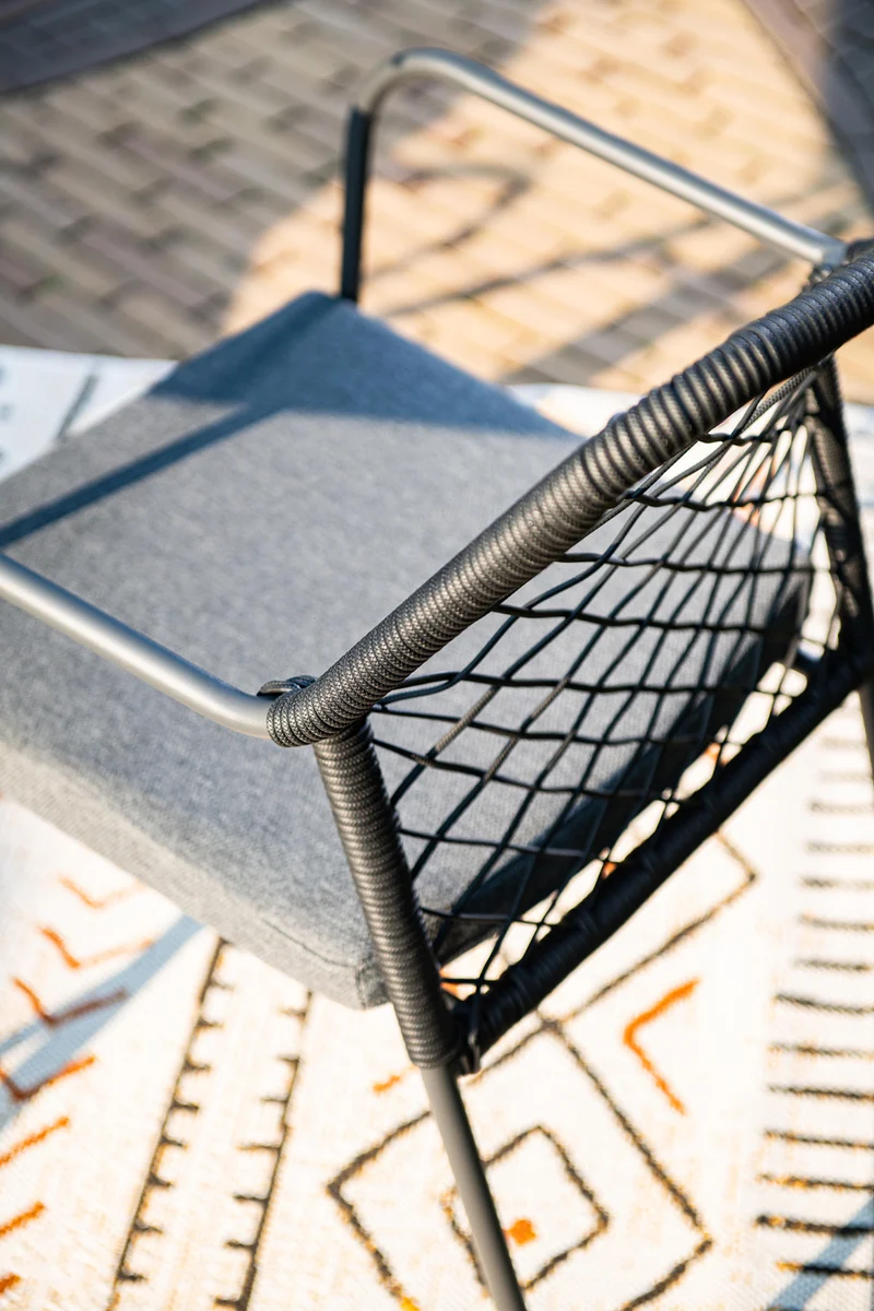Garden Impressions Dido tuinstoelen set van 4 zwart rope
