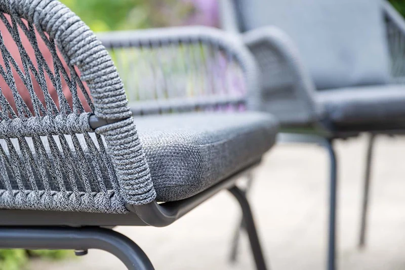 Garden Impressions Triton tuinstoelen set van 4 grijs rope