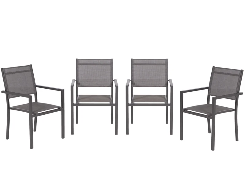 Garden Impressions Moon tuinstoelen set van 4 – carbon black / antraciet