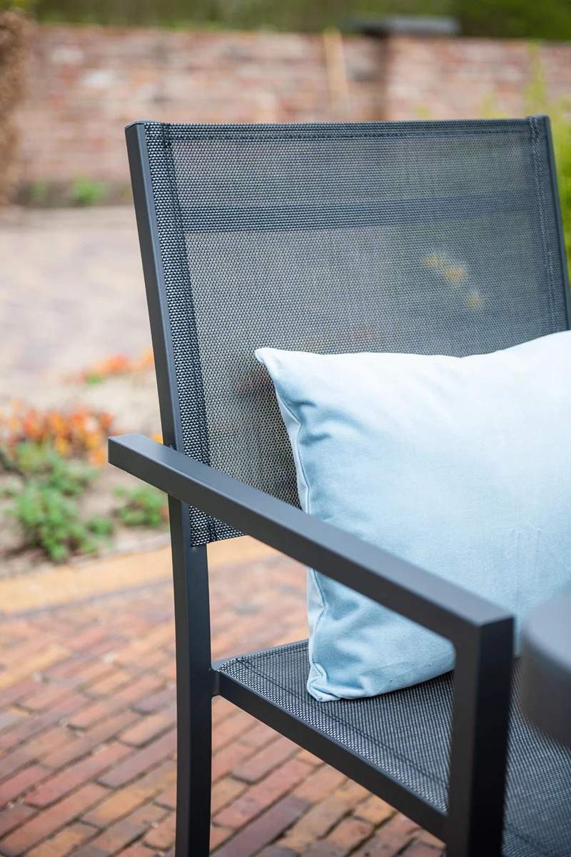 Garden Impressions Moon tuinstoelen set van 4 – carbon black / antraciet