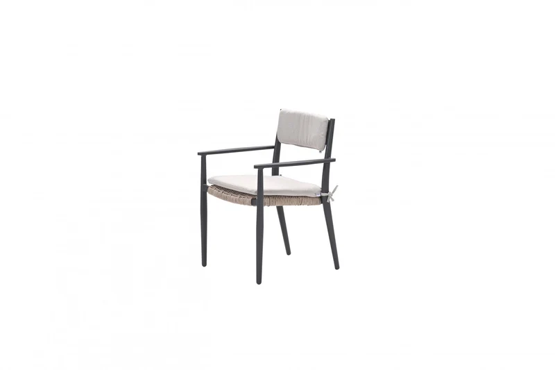 Garden Impressions Parijs tuinstoelen set van 4 – carbon black / desert sand