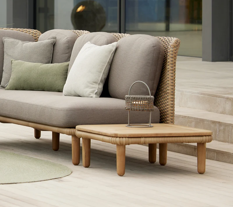 Arch coffee table w/teak table top