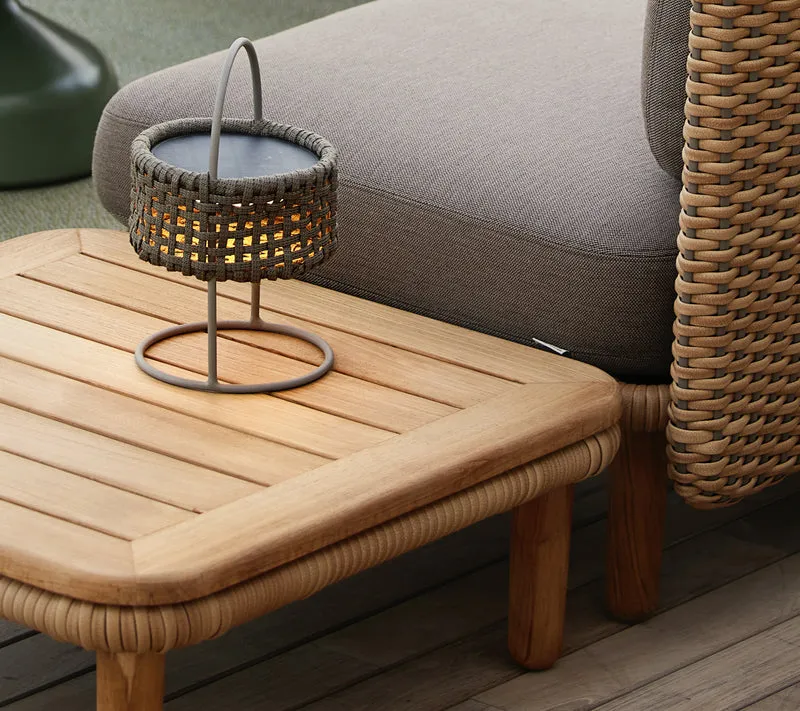 Arch coffee table w/teak table top