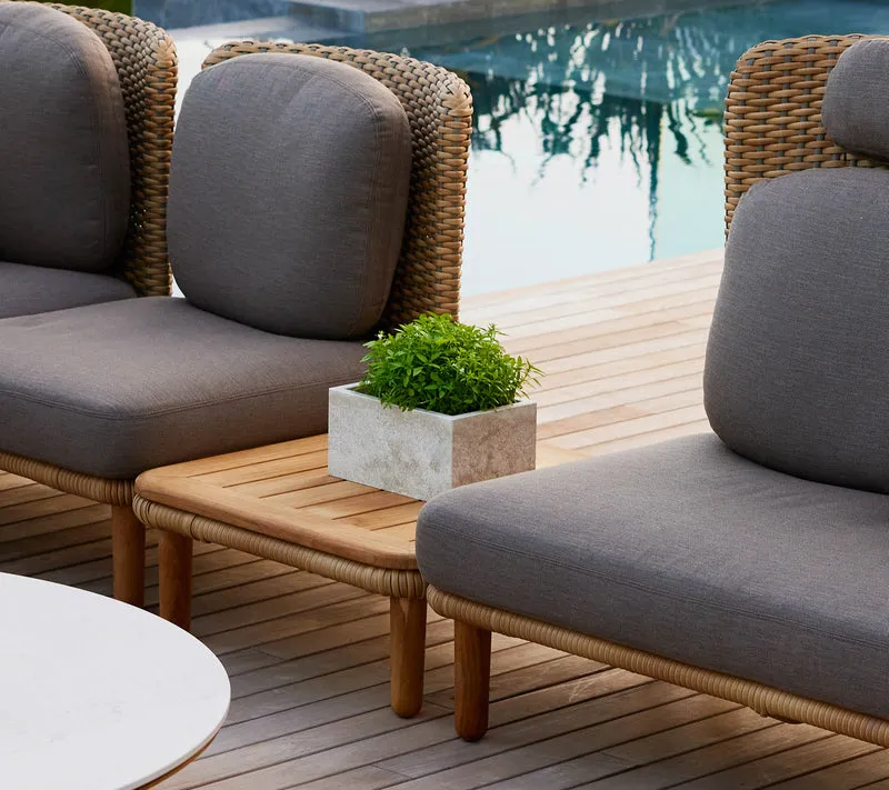 Arch coffee table w/teak table top