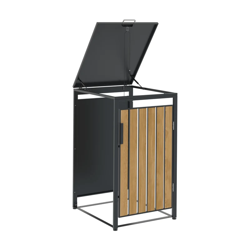 Garden Impressions containerbox BinPort uitbreiding-68x80x118 cm-carbon black/light teaklook
