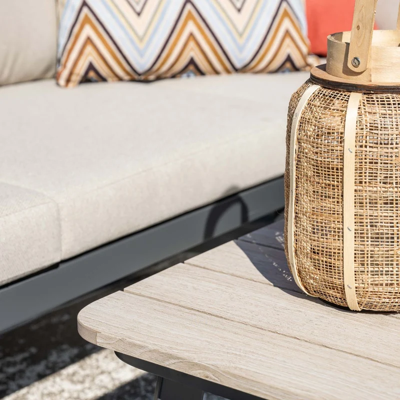 Garden Impressions Terni aluminium lounge hoekset - carbon black - desert sand