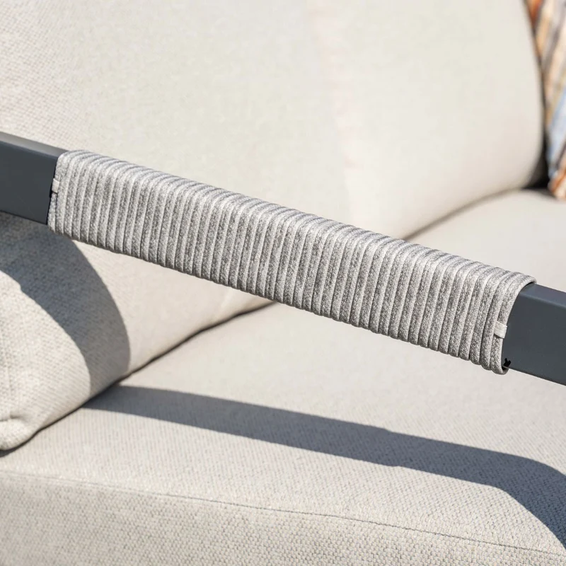 Garden Impressions Terni aluminium lounge hoekset - carbon black - desert sand