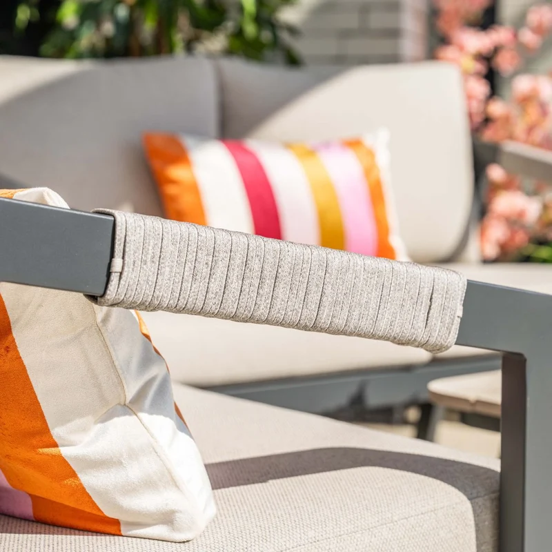 Garden Impressions Terni aluminium lounge sofa set - carbon black - desert sand