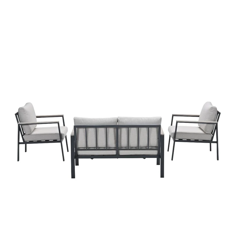Garden Impressions Ricca aluminium loungeset - carbon black - desert sand