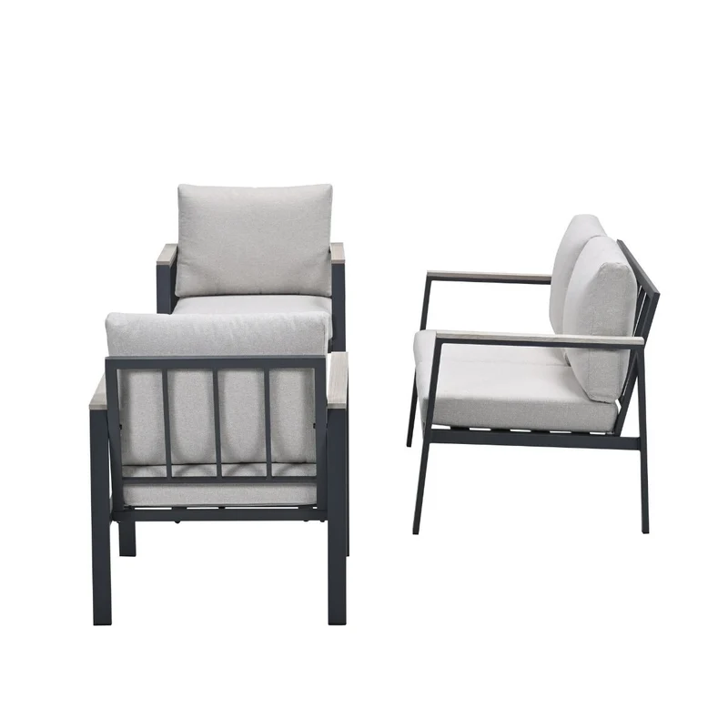 Garden Impressions Ricca aluminium loungeset - carbon black - desert sand