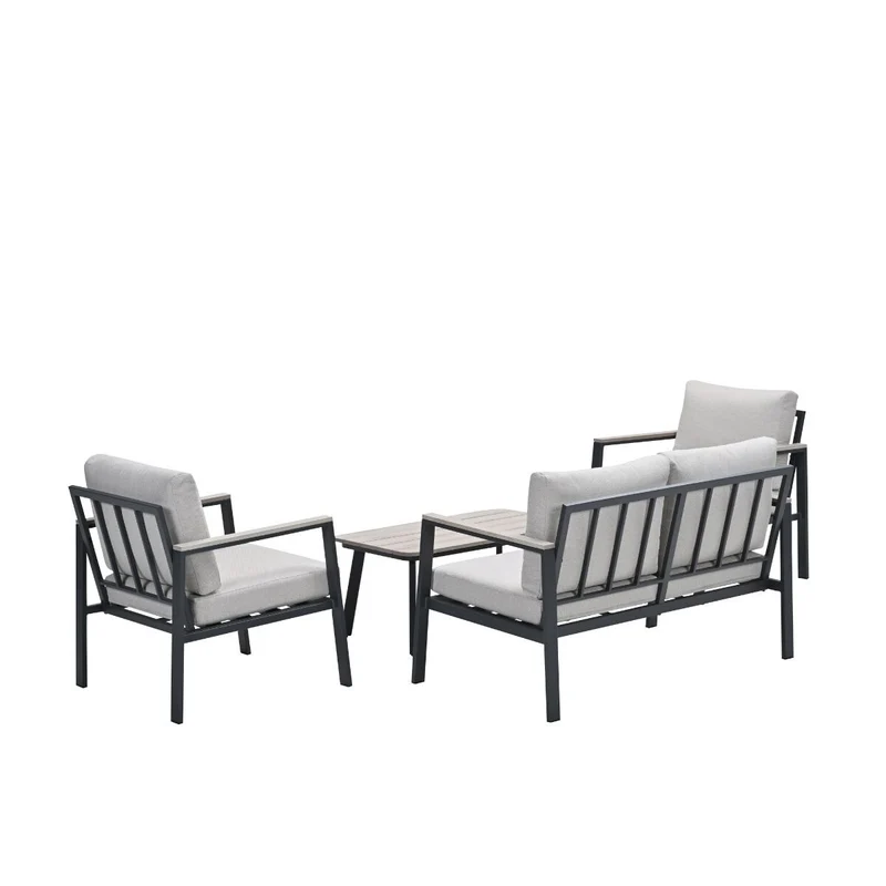 Garden Impressions Ricca aluminium loungeset - carbon black - desert sand