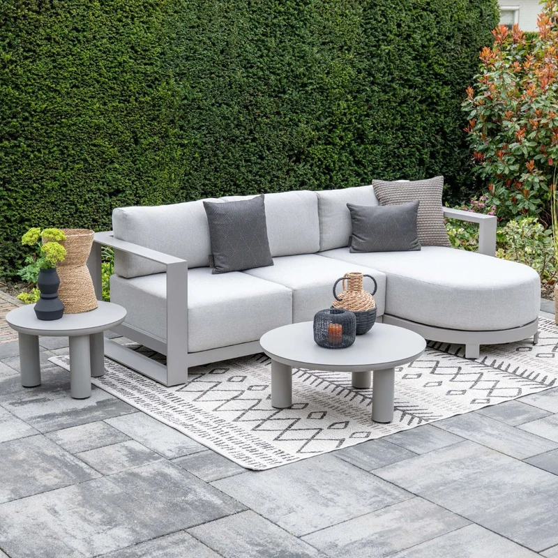Garden Impressions Elefanti aluminium lounge tafel - Ø80xH32 cm - taupe