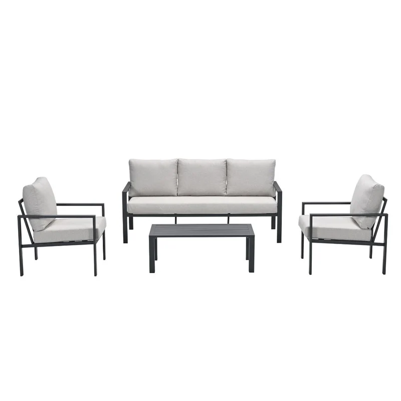 Garden Impressions Springs aluminium loungeset - carbon black - desert sand