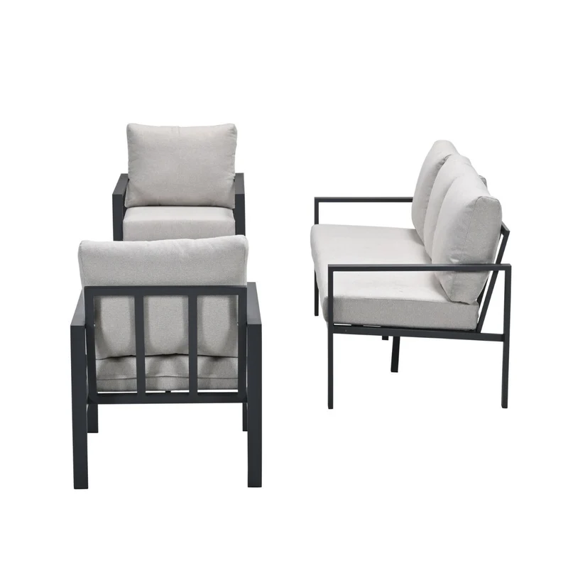 Garden Impressions Springs aluminium loungeset - carbon black - desert sand