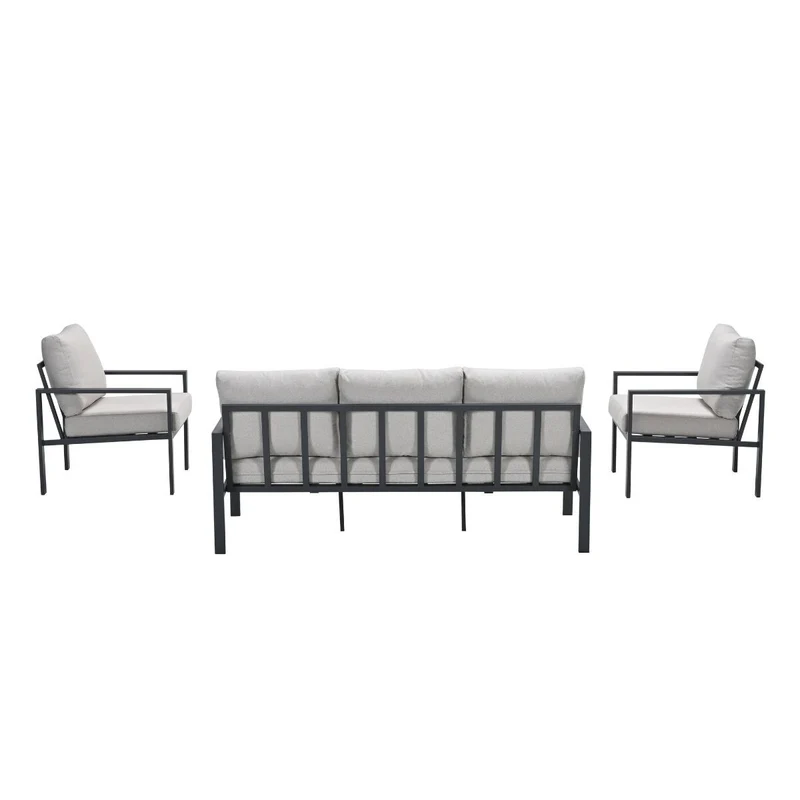 Garden Impressions Springs aluminium loungeset - carbon black - desert sand